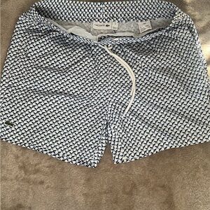 Lacoste Women's Geometric Blue Athletic Shorts